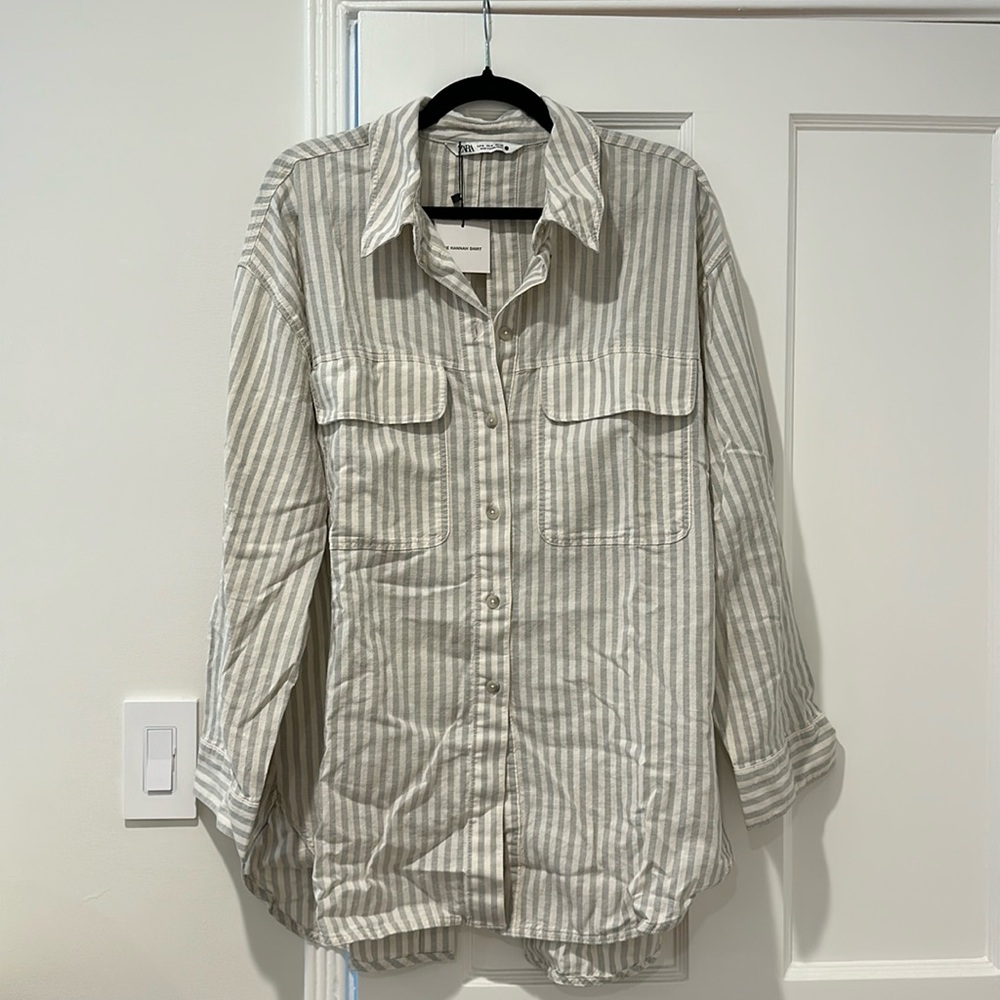 Striped Zara Oversized Blouse